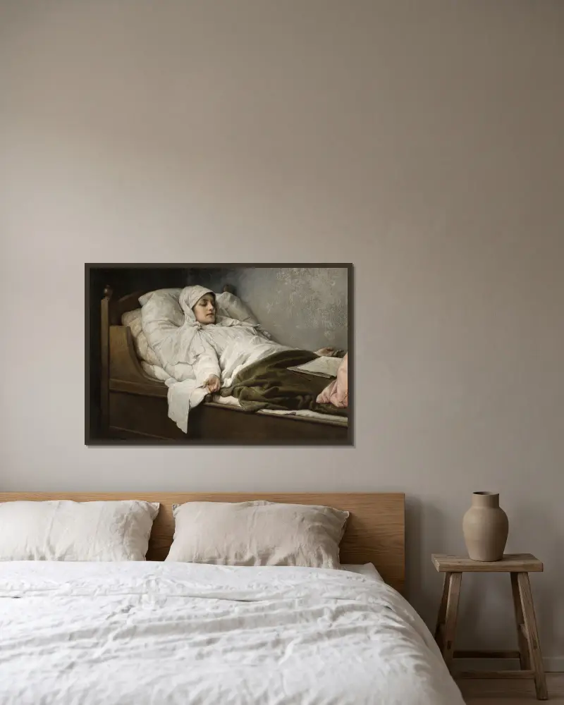 Die Seherin von Prevorst von Gabriel von Max gerahmt an einer Wand