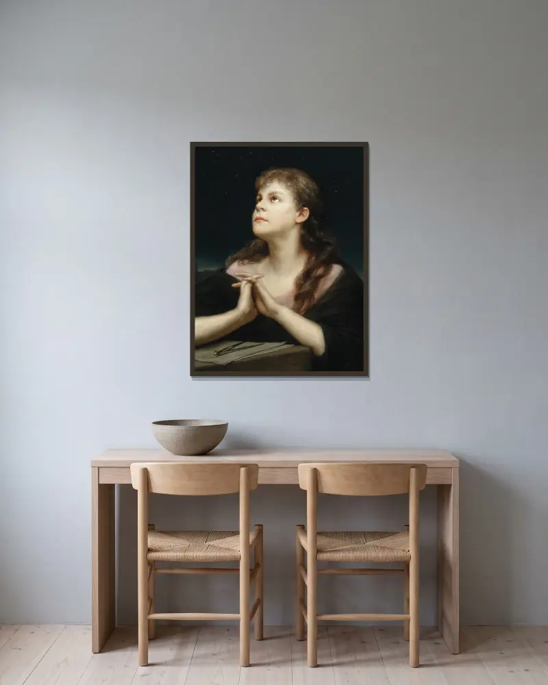 Urania av Gabriel von Max inramad på en vägg