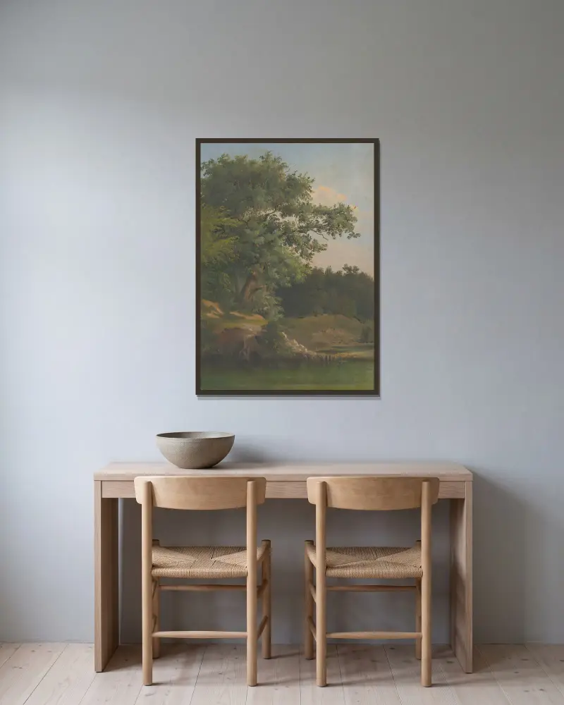 Im Wald von Friedrich Carl von Scheidlin gerahmt an einer Wand