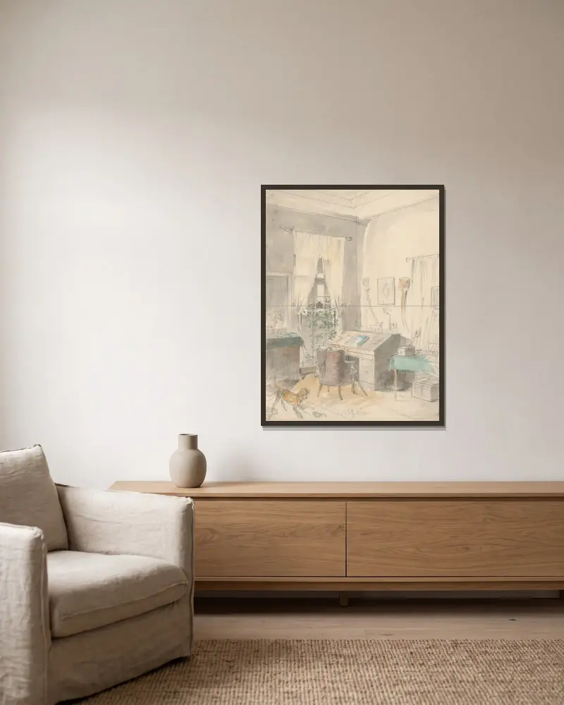 Interieur von Friedrich Carl von Scheidlin gerahmt an einer Wand