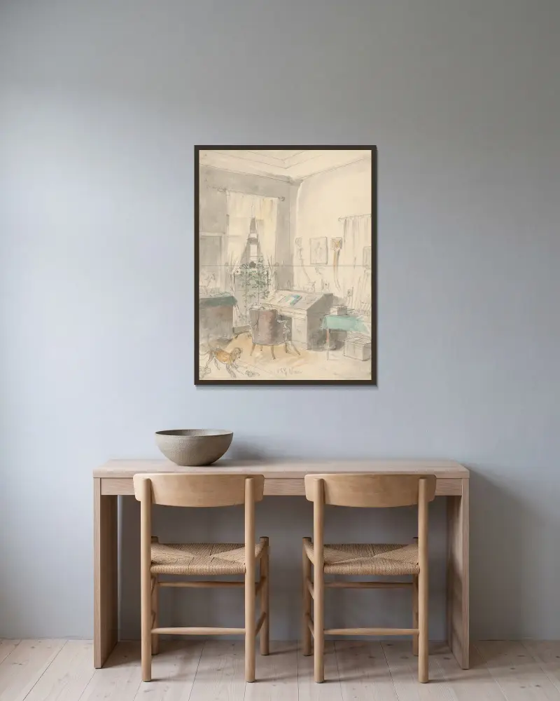 Interieur von Friedrich Carl von Scheidlin gerahmt an einer Wand
