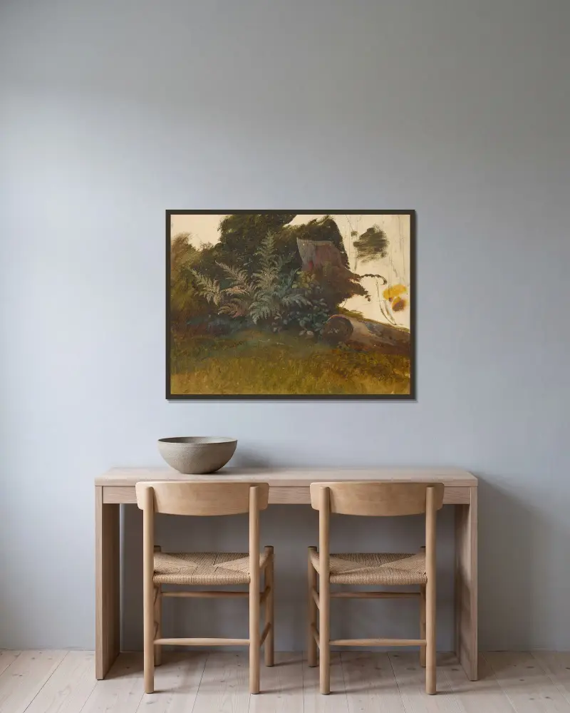 Bergvegetation von Friedrich Carl von Scheidlin gerahmt an einer Wand