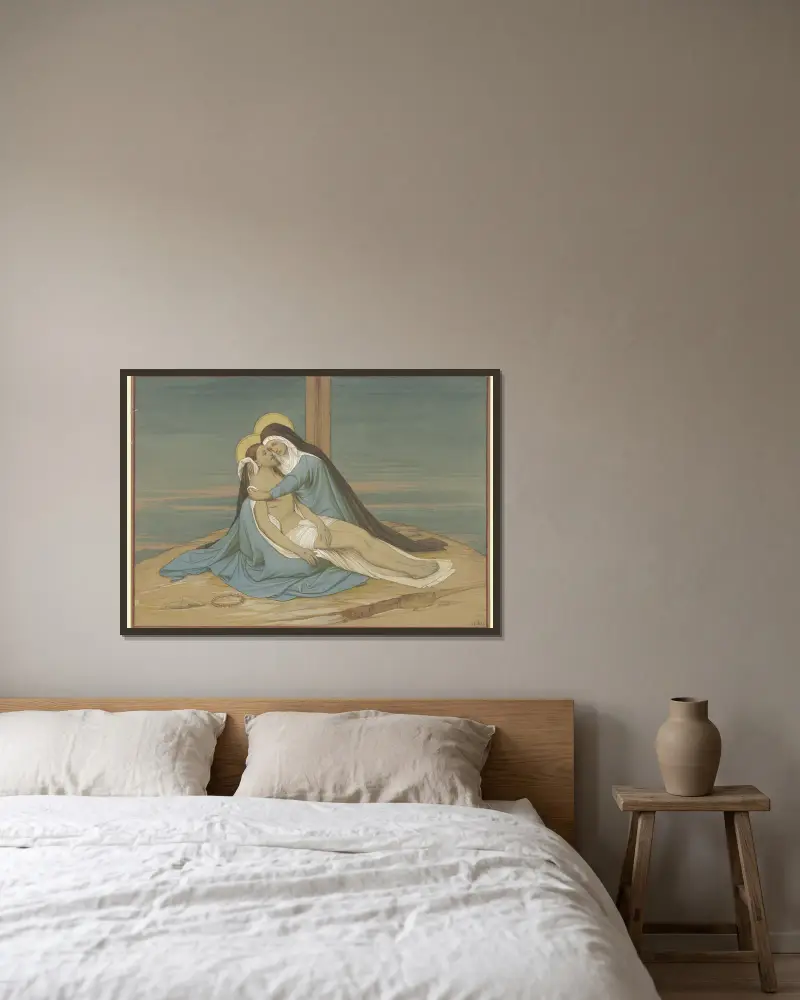 Pietà von Eduard von Steinle gerahmt an einer Wand