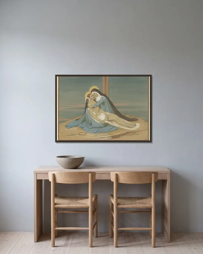 Pietà von Eduard von Steinle gerahmt an einer Wand