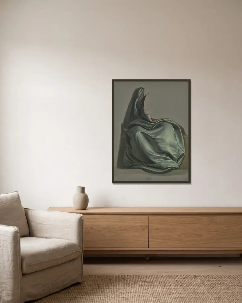 Studie zum Madonnenbilde in St. Leonhard in Frankfurt am Main von Eduard von Steinle gerahmt an einer Wand