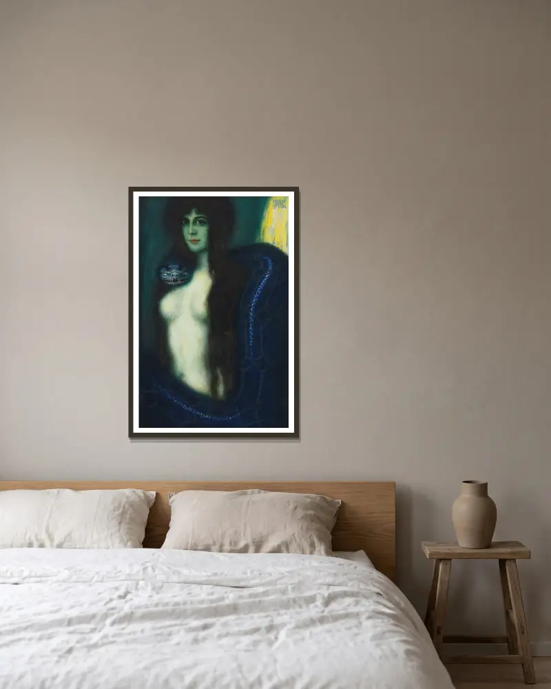 Grzech, Franz von Stuck w ramie na ścianie