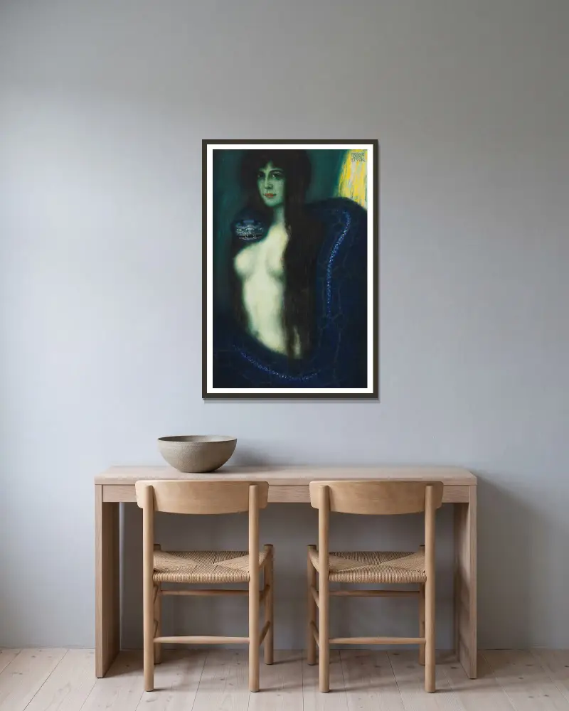 Grzech, Franz von Stuck w ramie na ścianie