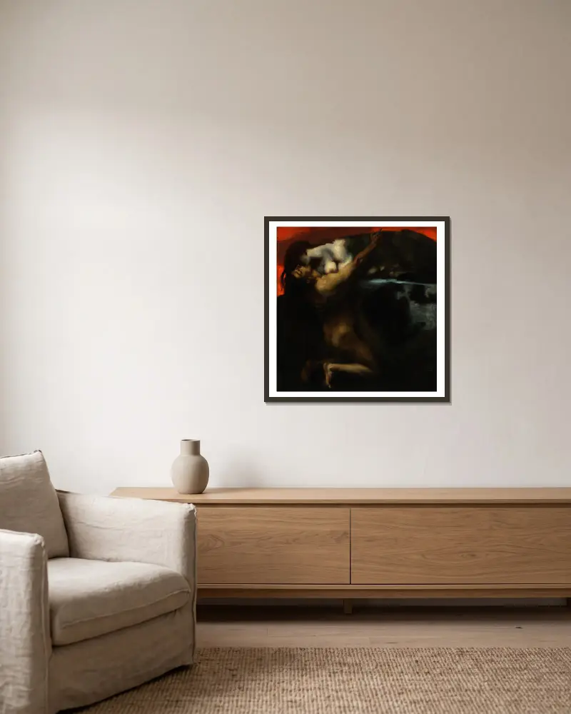 Pocałunek sfinksa, Franz von Stuck w ramie na ścianie