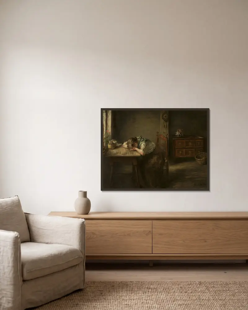 Verlassen von Fritz von Uhde gerahmt an einer Wand