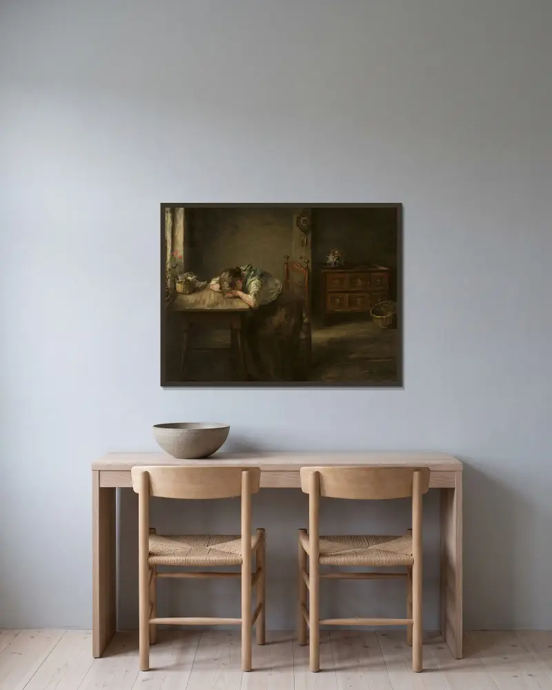 Verlassen von Fritz von Uhde gerahmt an einer Wand