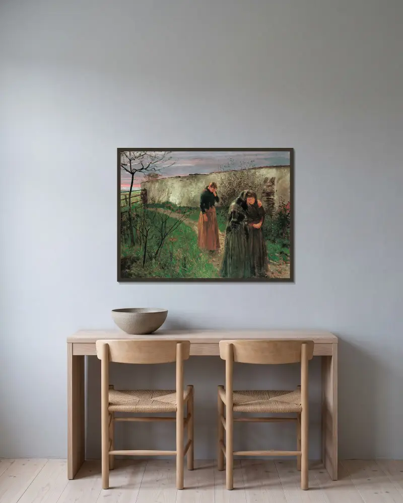 Ostermorgen von Fritz von Uhde gerahmt an einer Wand