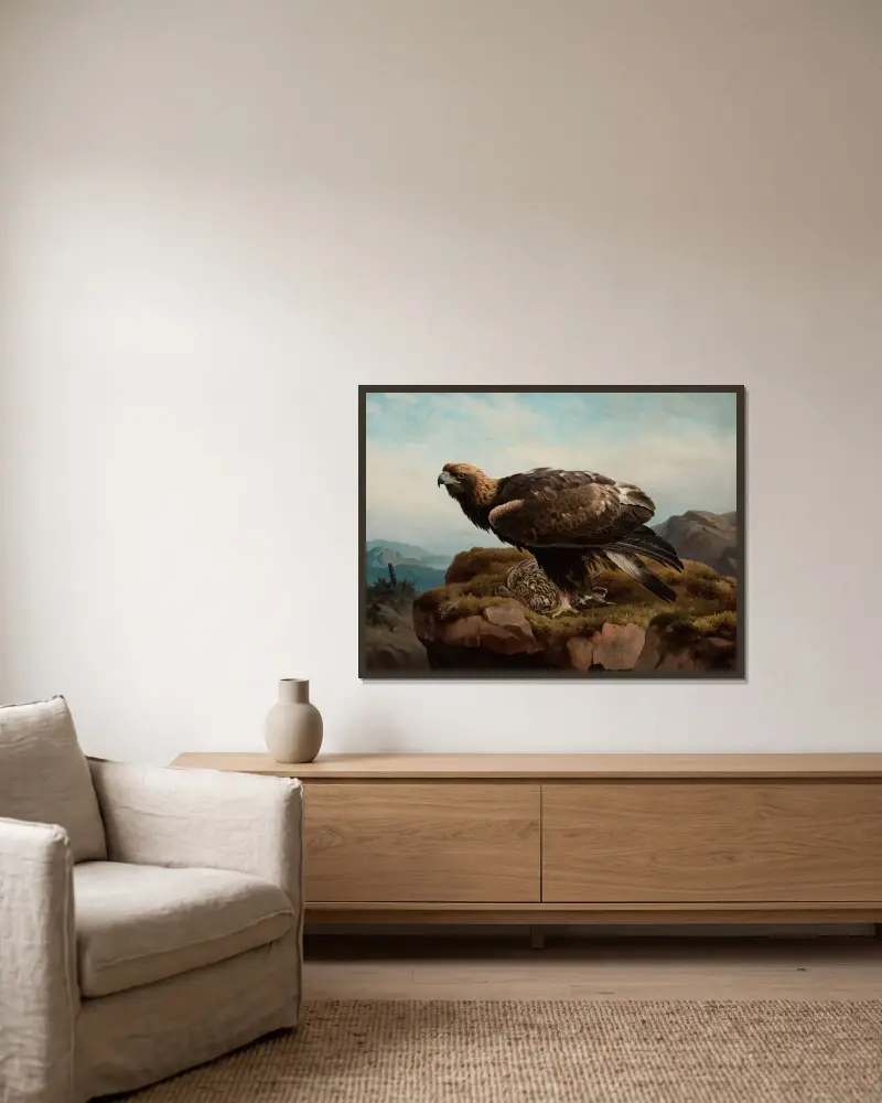 Golden Eagle At A Cliff’s Edge av Ferdinand von Wright inramad på en vägg
