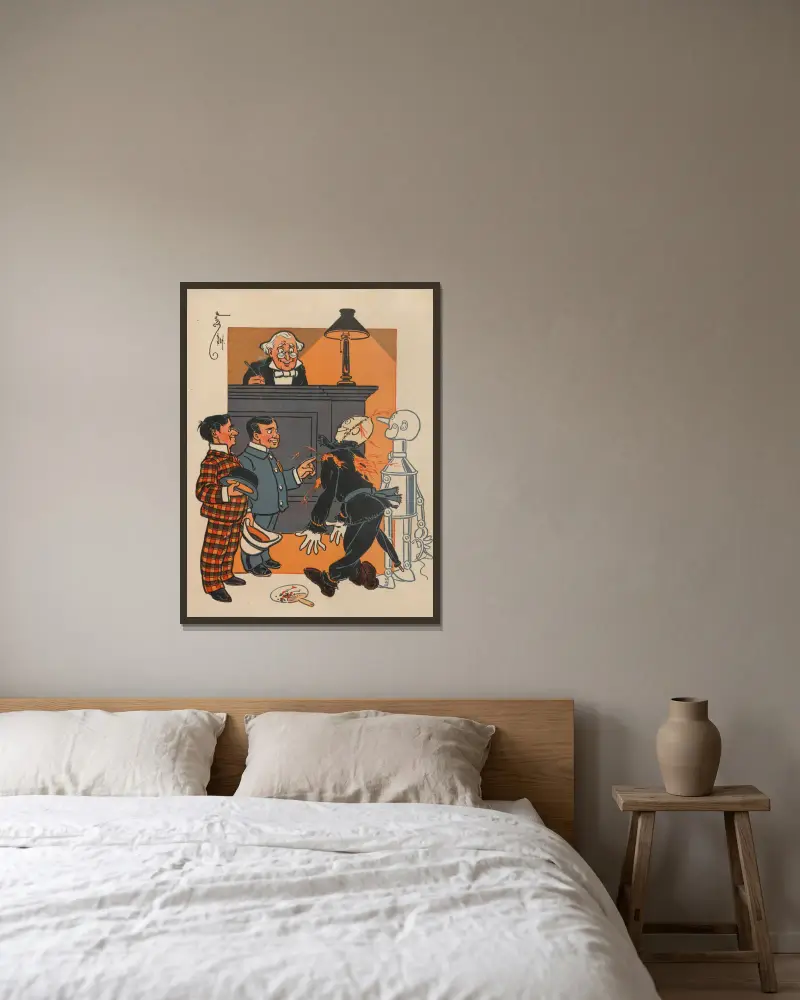 Denslows Vogelscheuche und der Blechmann, Tafel 5 von William Wallace Denslow gerahmt an einer Wand