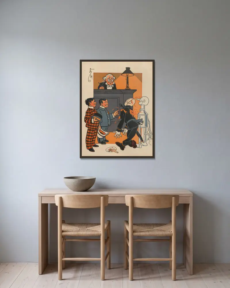 Denslows Vogelscheuche und der Blechmann, Tafel 5 von William Wallace Denslow gerahmt an einer Wand