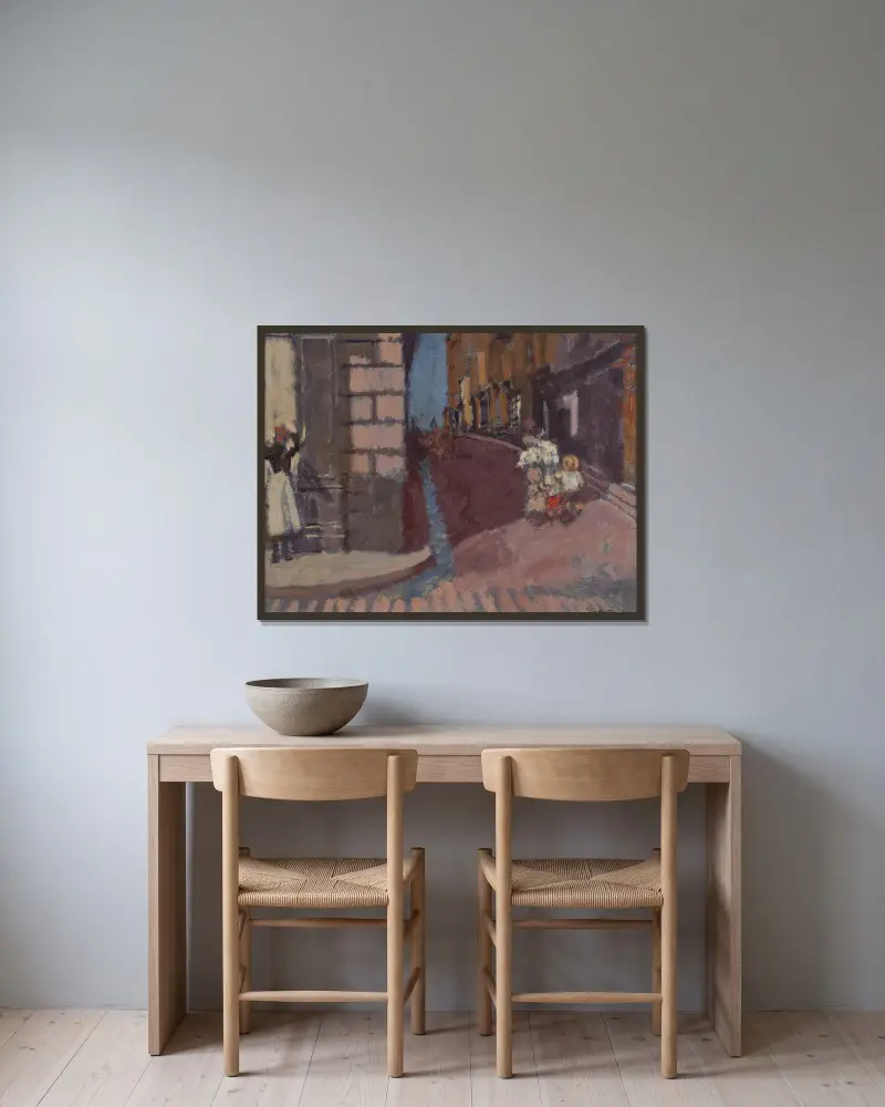 Vindens gata, Dieppe av Walter Sickert inramad på en vägg