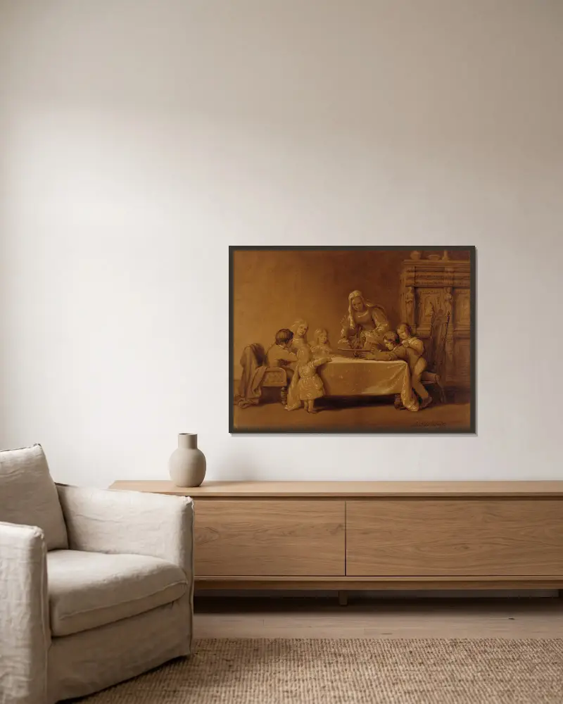 Familiengruppe von Robert Walter Weir gerahmt an einer Wand