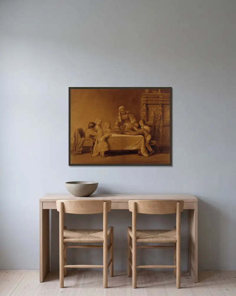 Familiengruppe von Robert Walter Weir gerahmt an einer Wand