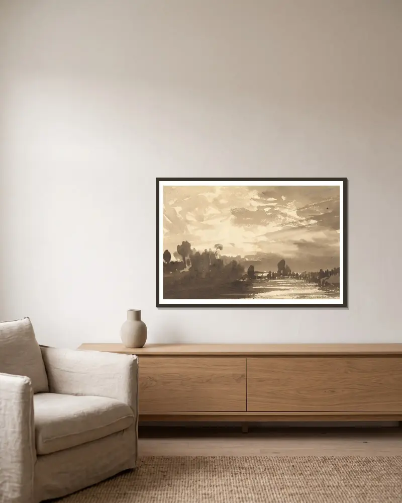 Landschaft – Nr. 1 von Robert Walter Weir gerahmt an einer Wand
