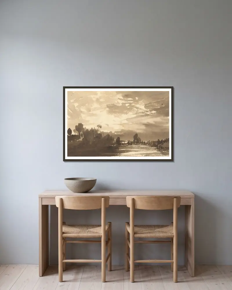 Landschaft – Nr. 1 von Robert Walter Weir gerahmt an einer Wand