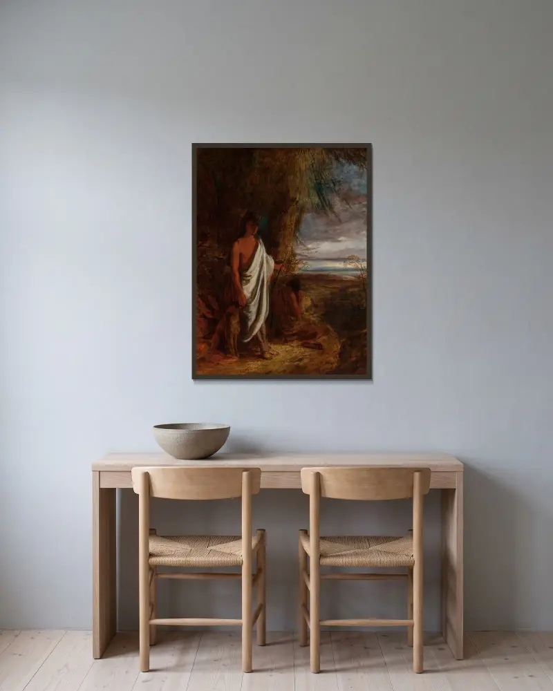 Der letzte Mohikaner von Robert Walter Weir gerahmt an einer Wand