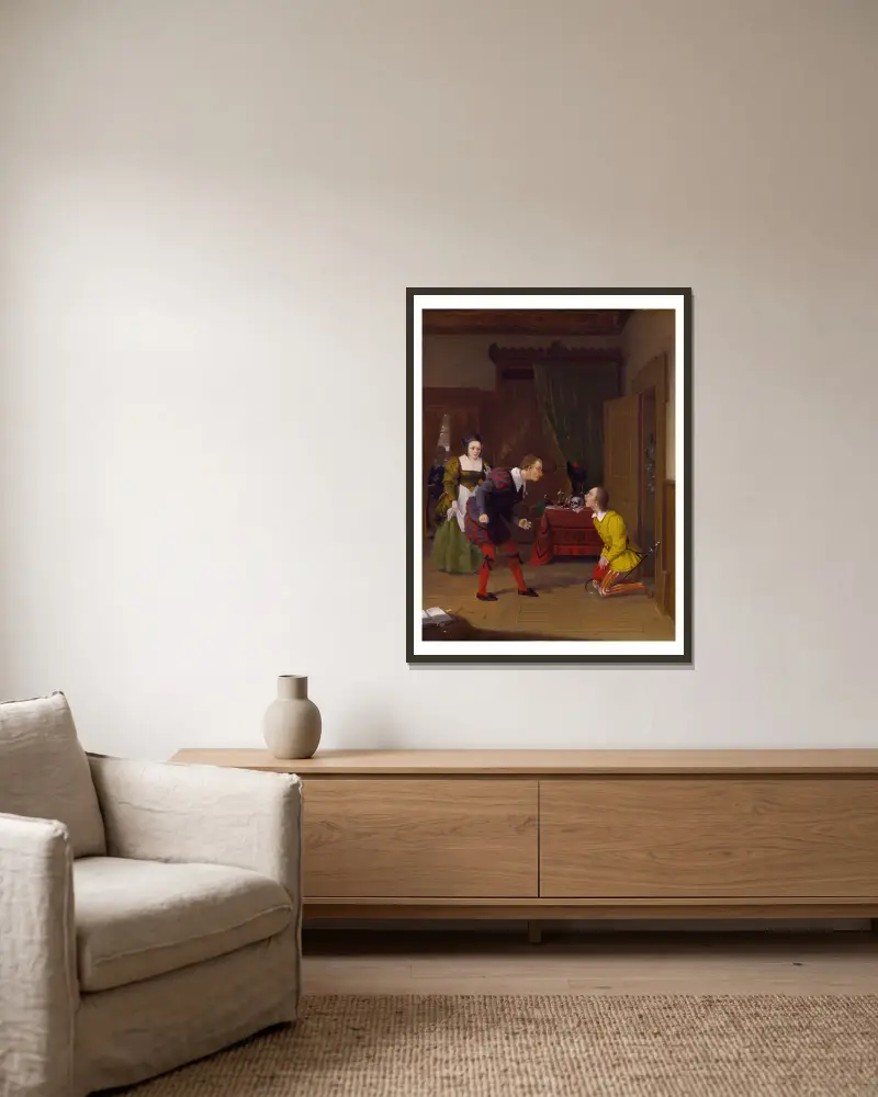 Die lustigen Weiber von Windsor: Dr. Caius, Simple und Dame Quickly von Robert Walter Weir gerahmt an einer Wand