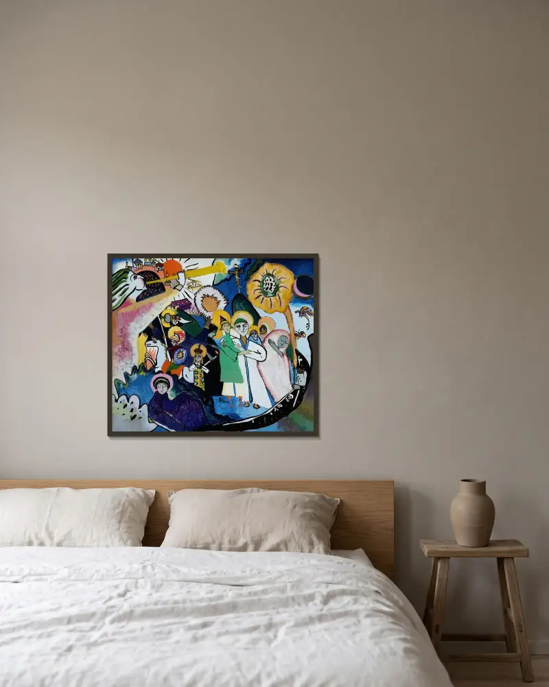 All Saints Day I av Wassily Kandinsky inramad på en vägg