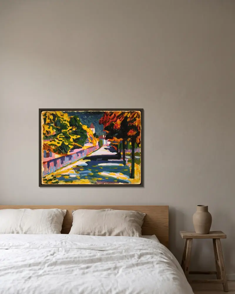 Autumn in Bavaria av Wassily Kandinsky inramad på en vägg