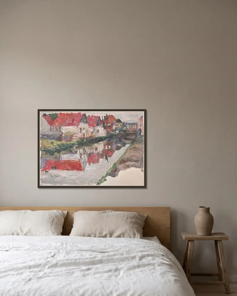 Canal in Holland av Wassily Kandinsky inramad på en vägg