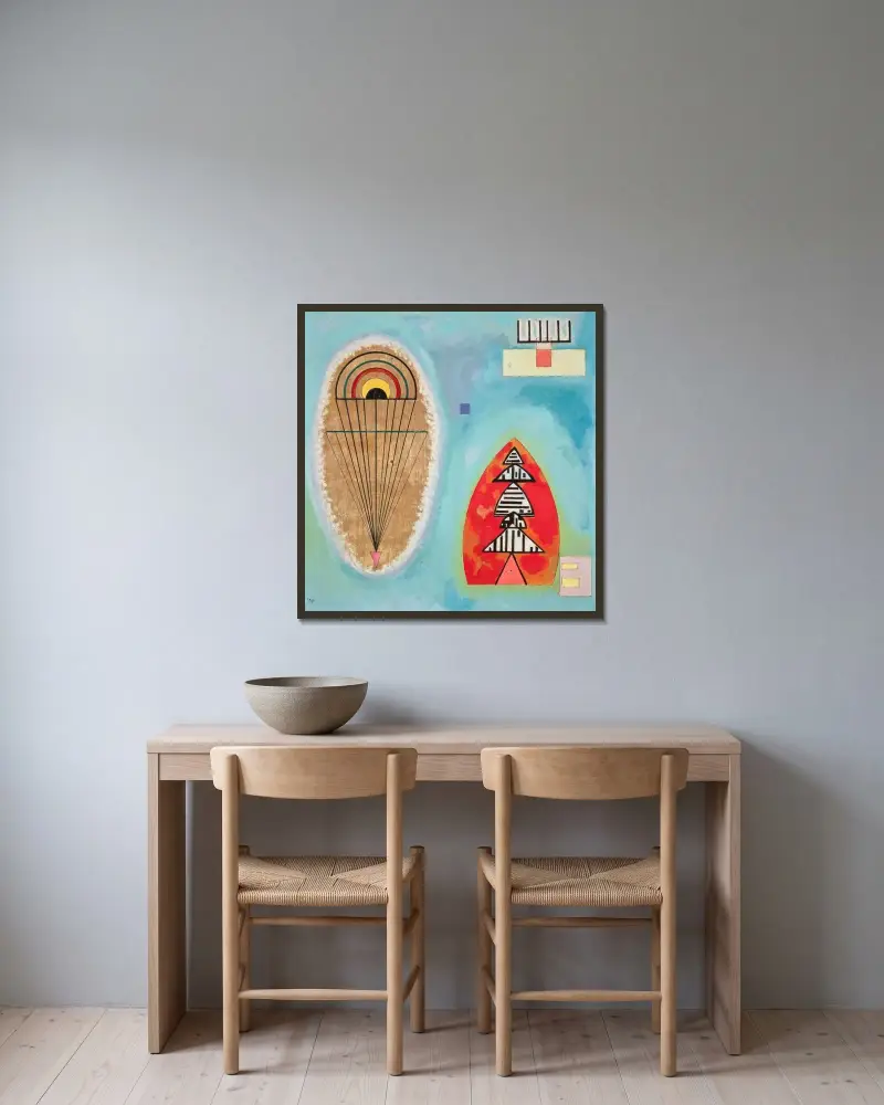 Cold av Wassily Kandinsky inramad på en vägg