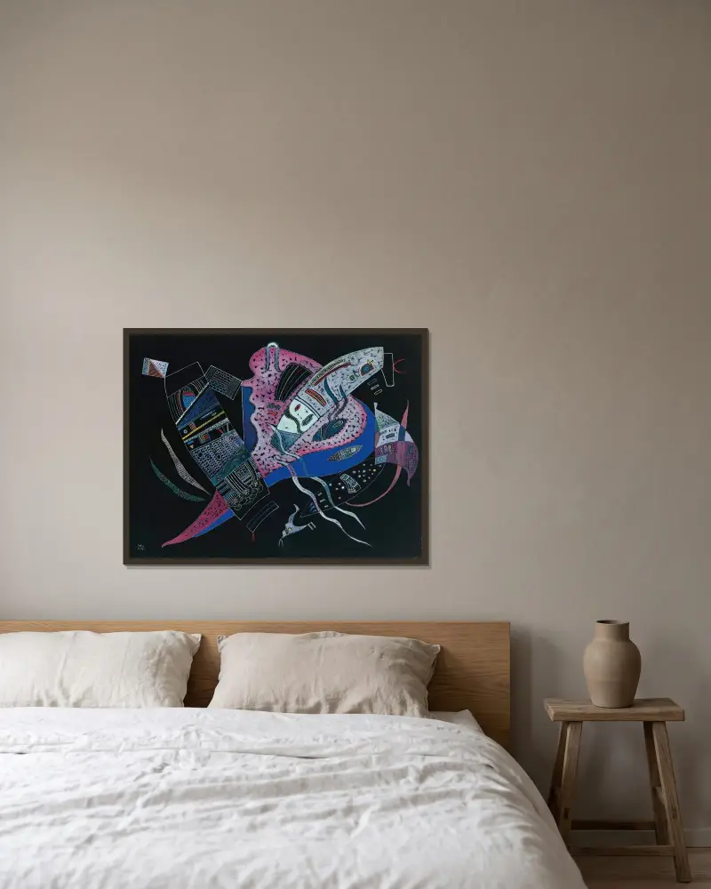 Concentré av Wassily Kandinsky inramad på en vägg