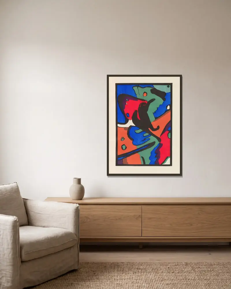 Der Blaue Reiter, 1912 – Nr. 3 von Wassily Kandinsky gerahmt an einer Wand