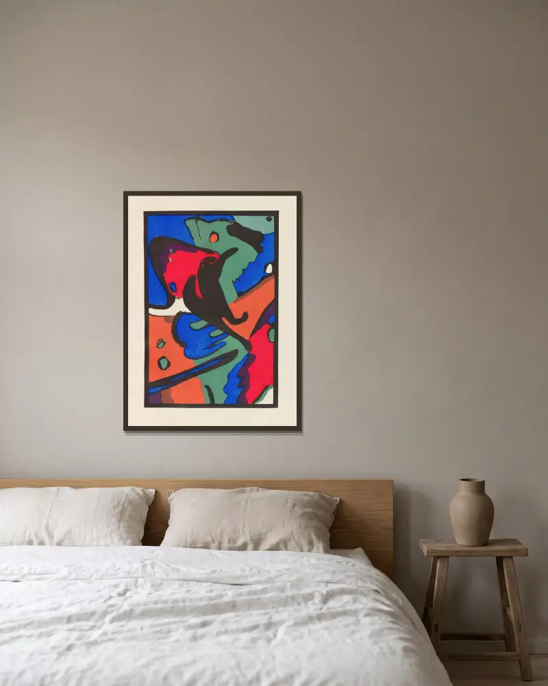 Der Blaue Reiter, 1912 – Nr. 3 von Wassily Kandinsky gerahmt an einer Wand