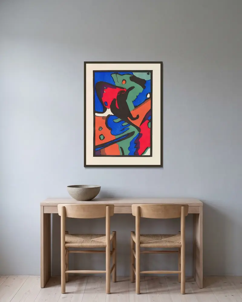 Der Blaue Reiter, 1912 – Nr. 3 von Wassily Kandinsky gerahmt an einer Wand