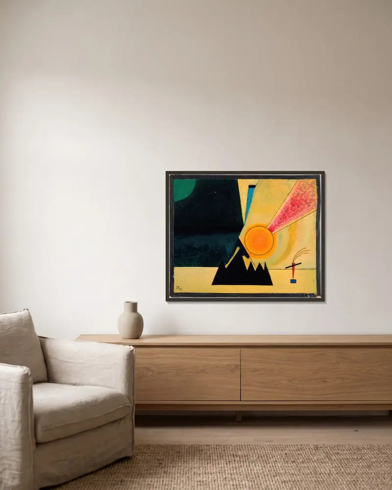 Développement av Wassily Kandinsky inramad på en vägg