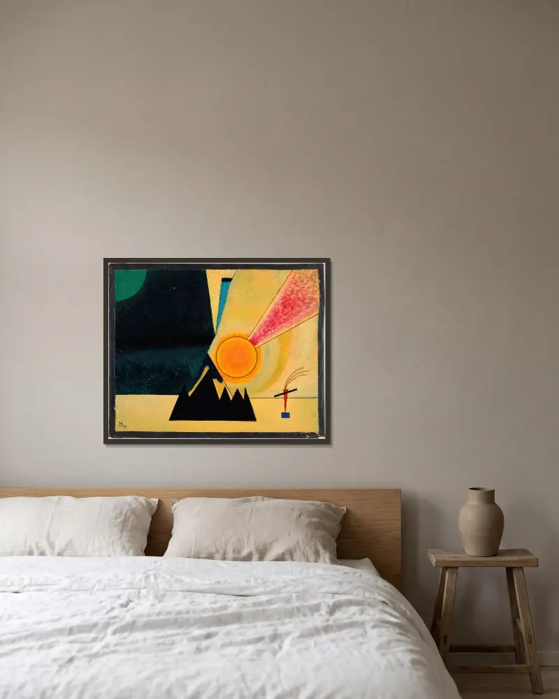 Développement av Wassily Kandinsky inramad på en vägg