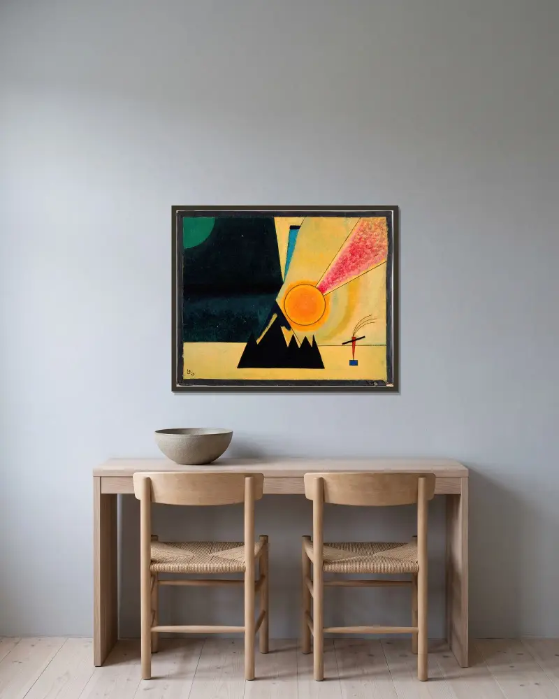 Développement av Wassily Kandinsky inramad på en vägg