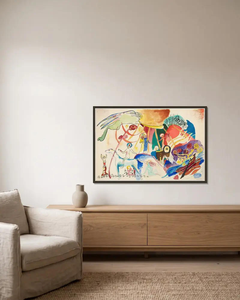 Studium do „Wszyscy święci II (kompozycja ze świętymi)”, Wassily Kandinsky w ramie na ścianie