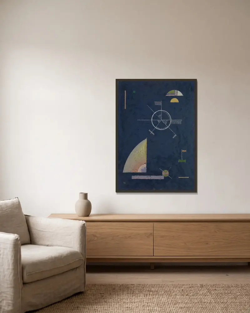 Dull gray av Wassily Kandinsky inramad på en vägg