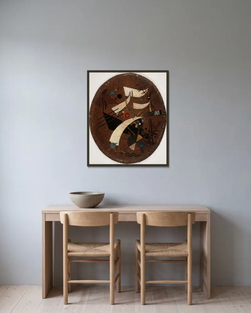 Easter Egg av Wassily Kandinsky inramad på en vägg