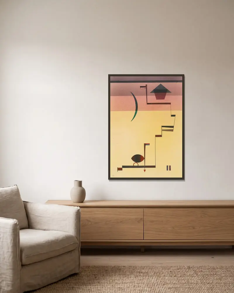 Eckig (Kantig) von Wassily Kandinsky gerahmt an einer Wand