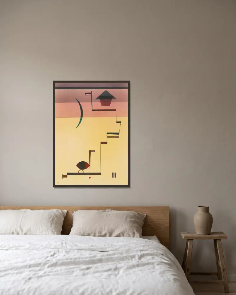 Eckig (Kantig) von Wassily Kandinsky gerahmt an einer Wand