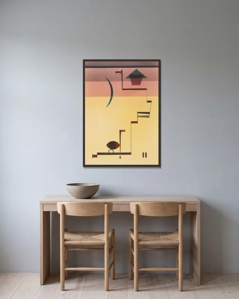 Eckig (Kantig) von Wassily Kandinsky gerahmt an einer Wand