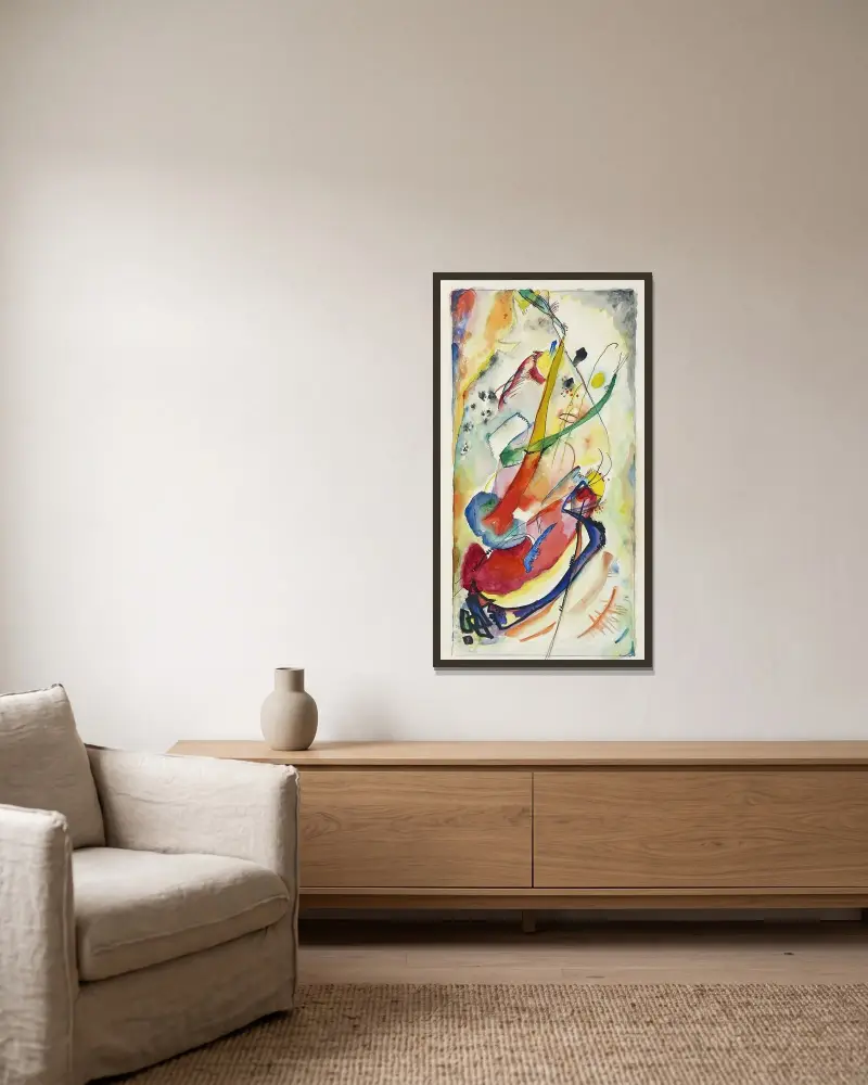 Utkast till en väggmålning för Edwin R. Campbell nr 1 av Wassily Kandinsky inramad på en vägg