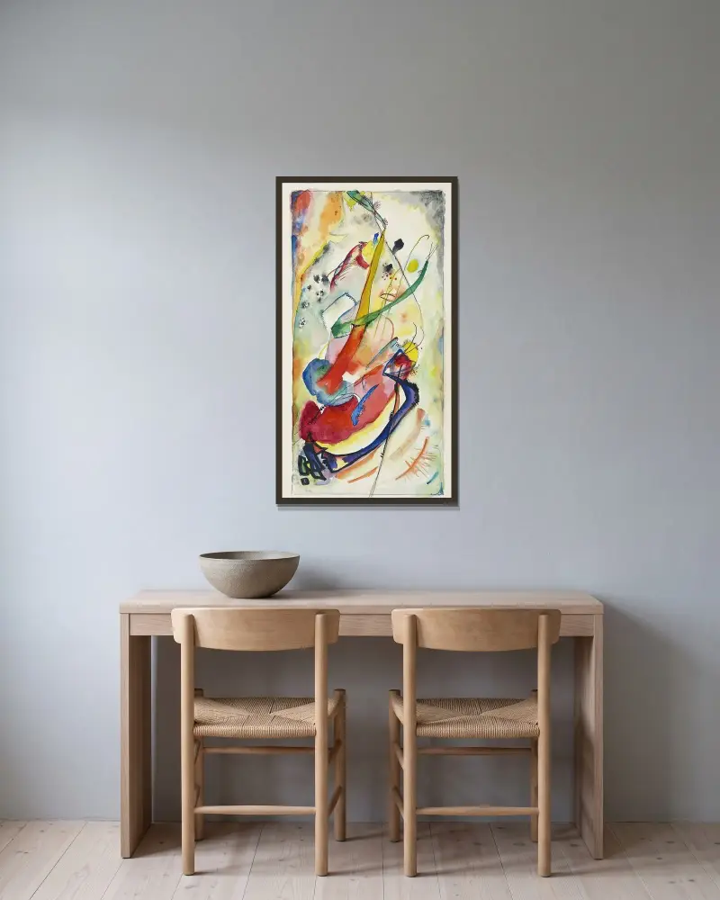 Utkast till en väggmålning för Edwin R. Campbell nr 1 av Wassily Kandinsky inramad på en vägg