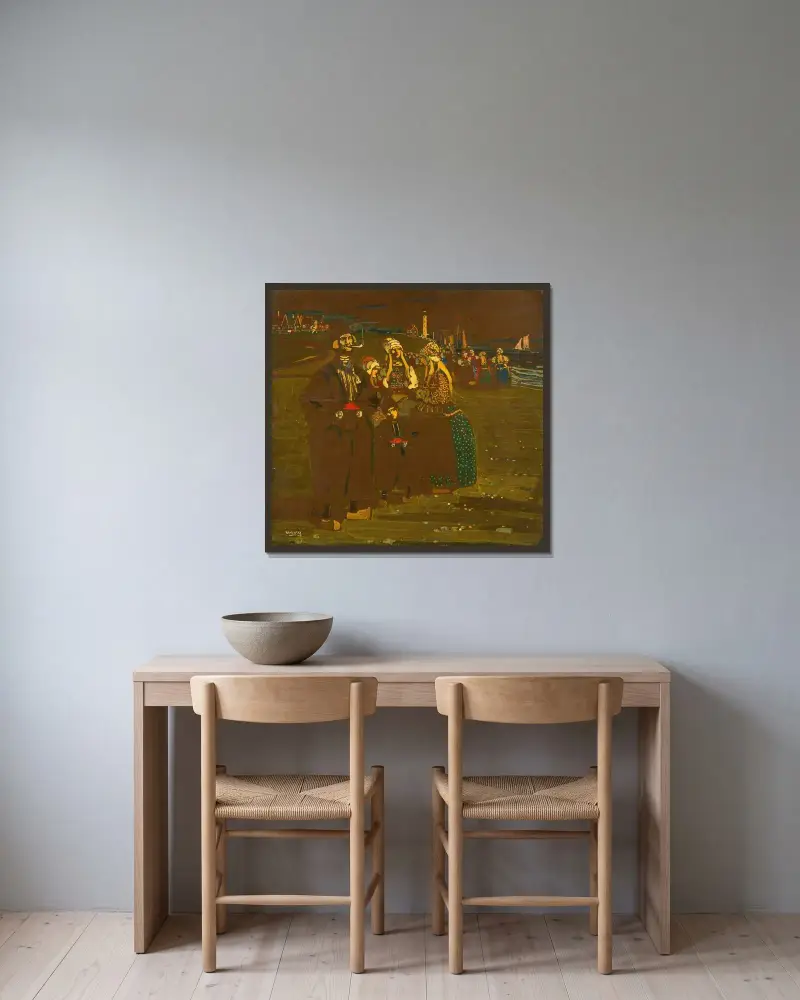 Erinnerung An Holland (In Erwartung Heimkehrender Schiffe) av Wassily Kandinsky inramad på en vägg