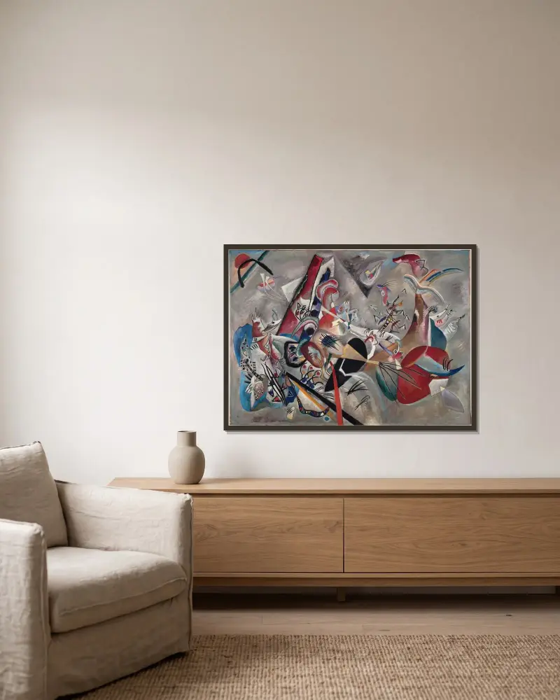 Im Grau von Wassily Kandinsky gerahmt an einer Wand