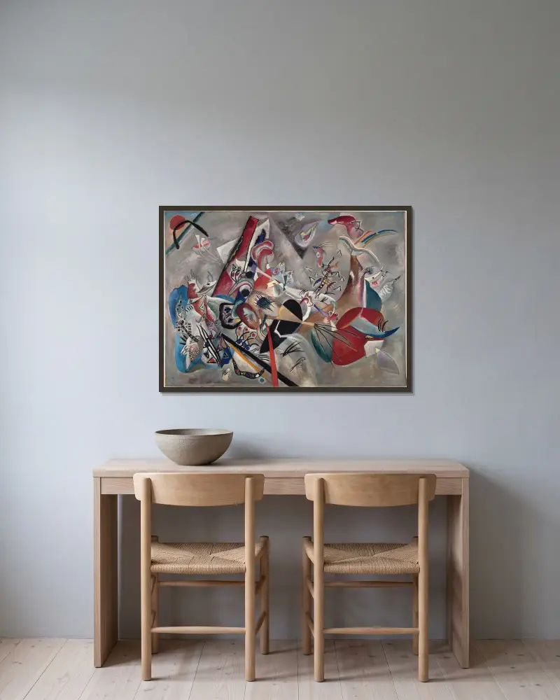 Im Grau von Wassily Kandinsky gerahmt an einer Wand