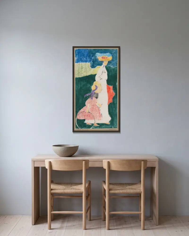 Im Sommer av Wassily Kandinsky inramad på en vägg