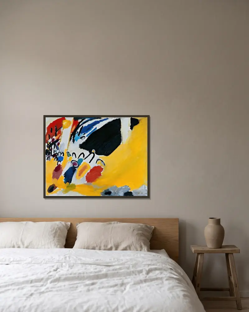 Impression III (Konzert) von Wassily Kandinsky gerahmt an einer Wand