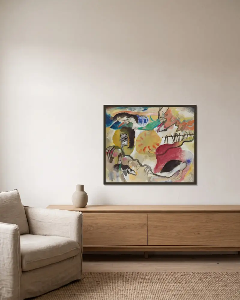 Improvizacja 27 (Ogród miłości II), Wassily Kandinsky w ramie na ścianie